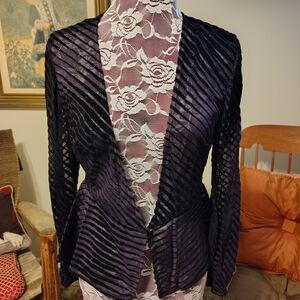 CDC Black And Purple Textured Women's Blazer